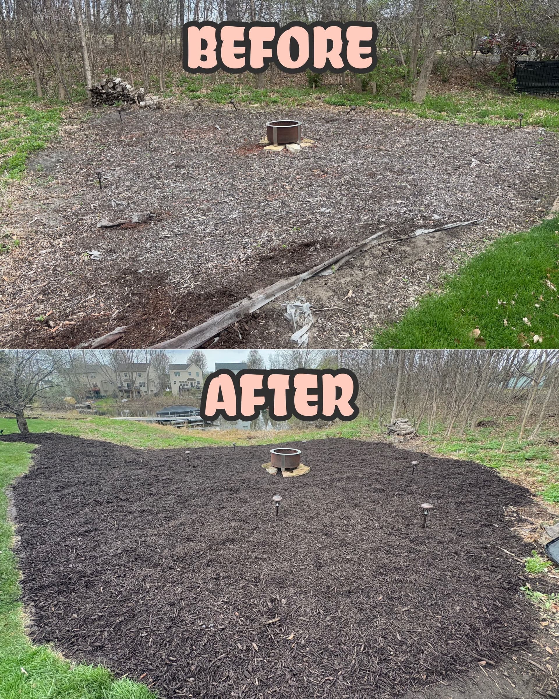 Fire Pit Area Gets a Fresh Mulch Makeover image