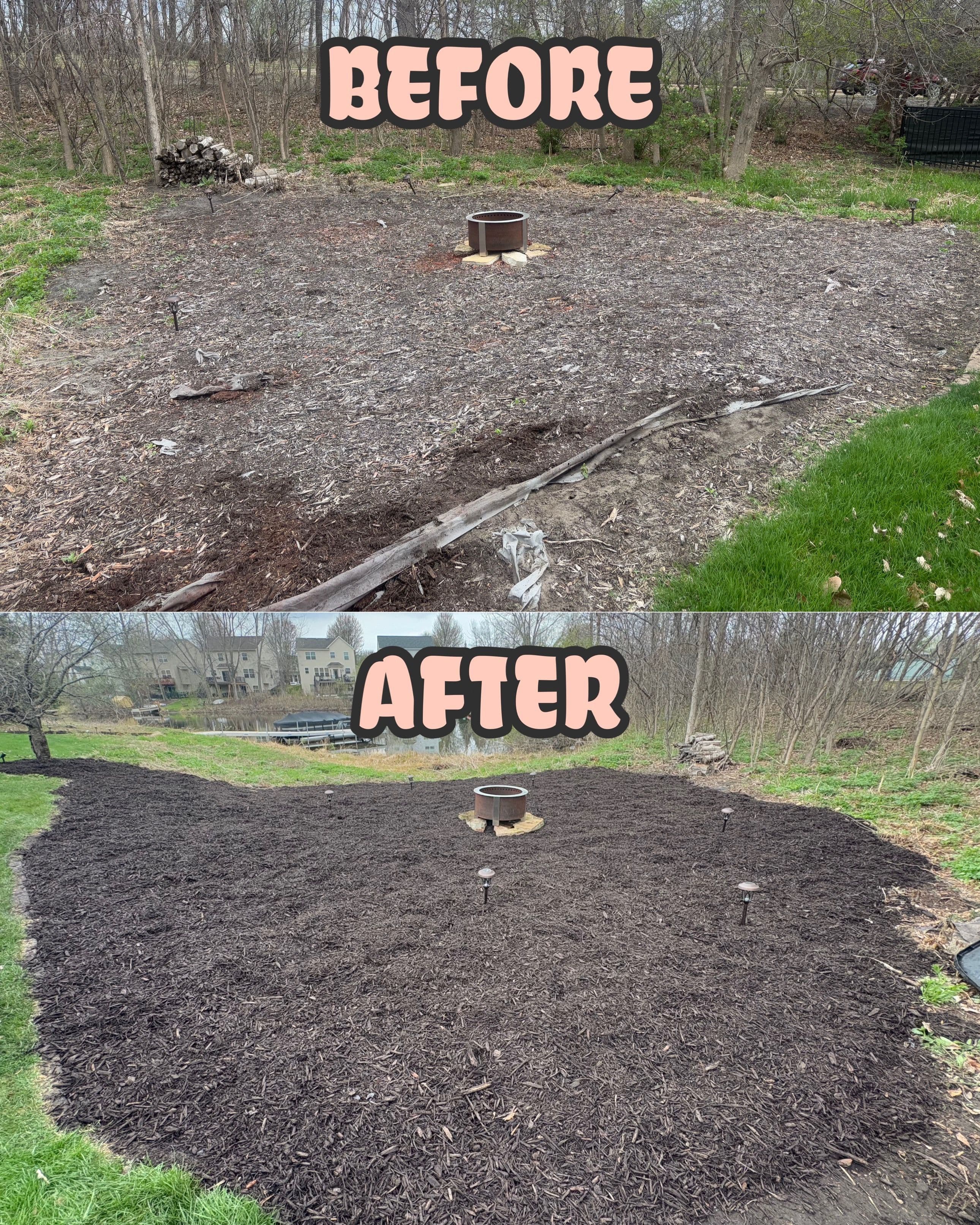 Project Fire Pit Area Gets a Fresh Mulch Makeover image