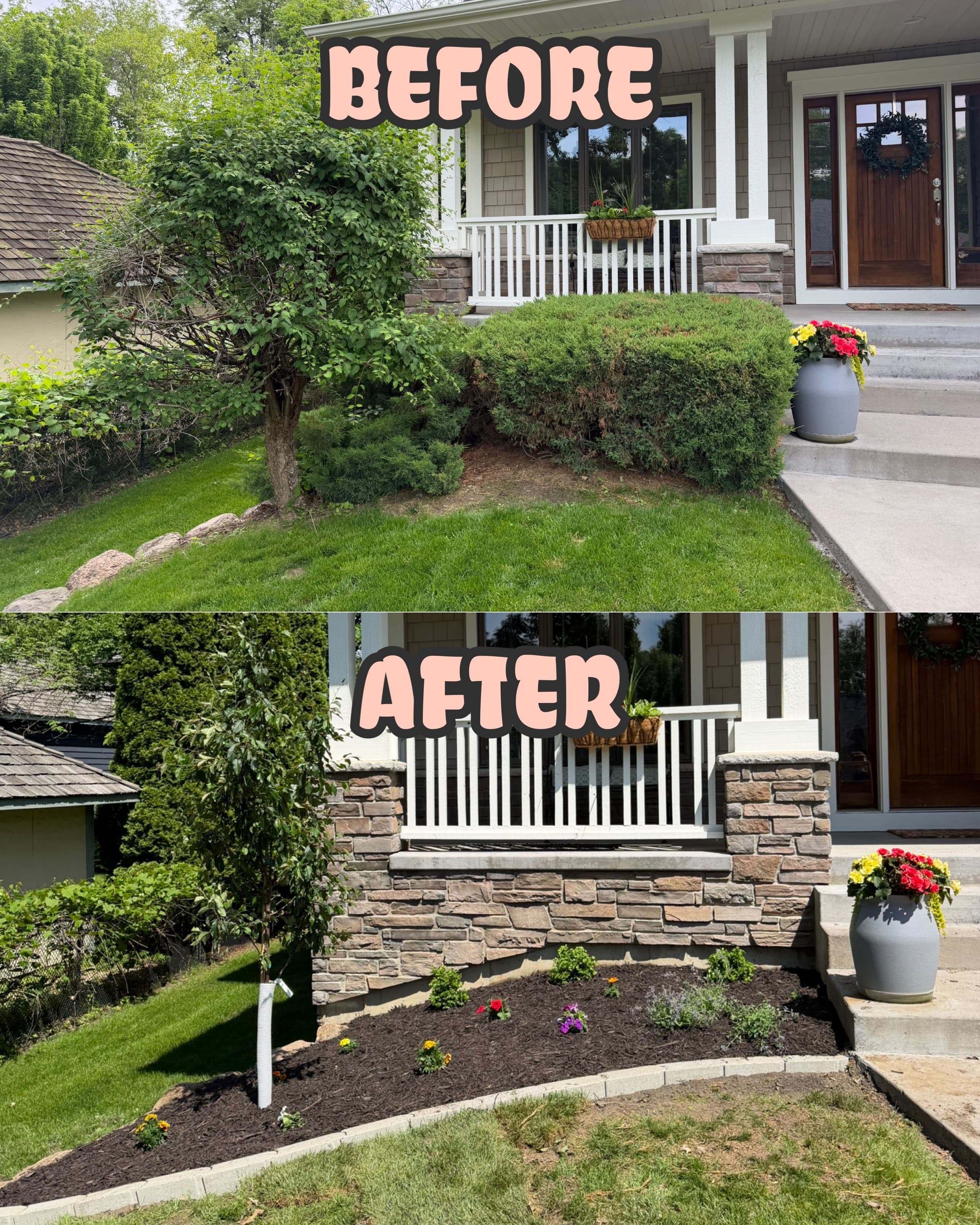 Project Overgrown Shrub Removal and Fresh Landscape Bed Cleanup image