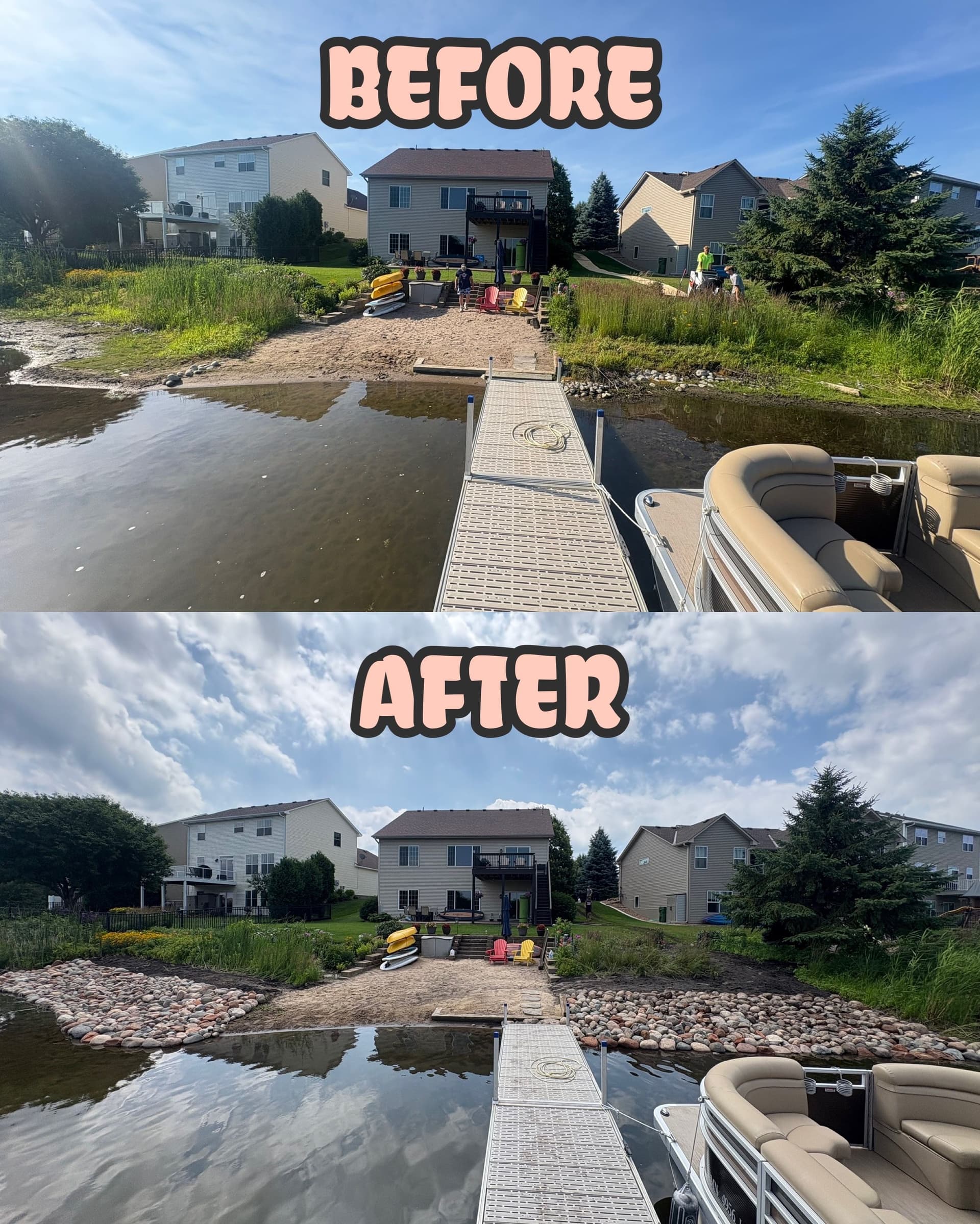 Gallery photos for Lakefront Shoreline Cleanup with Fieldstone Boulder Edging: Image #1