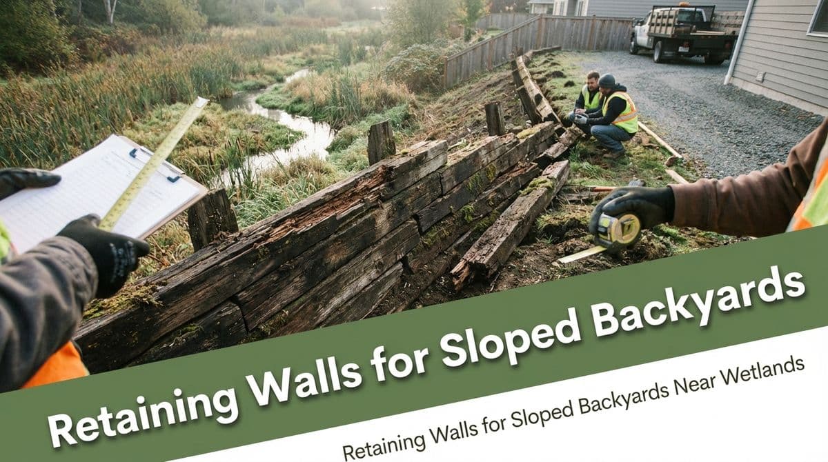 Retaining Walls for Sloped Backyards Near Wetlands image